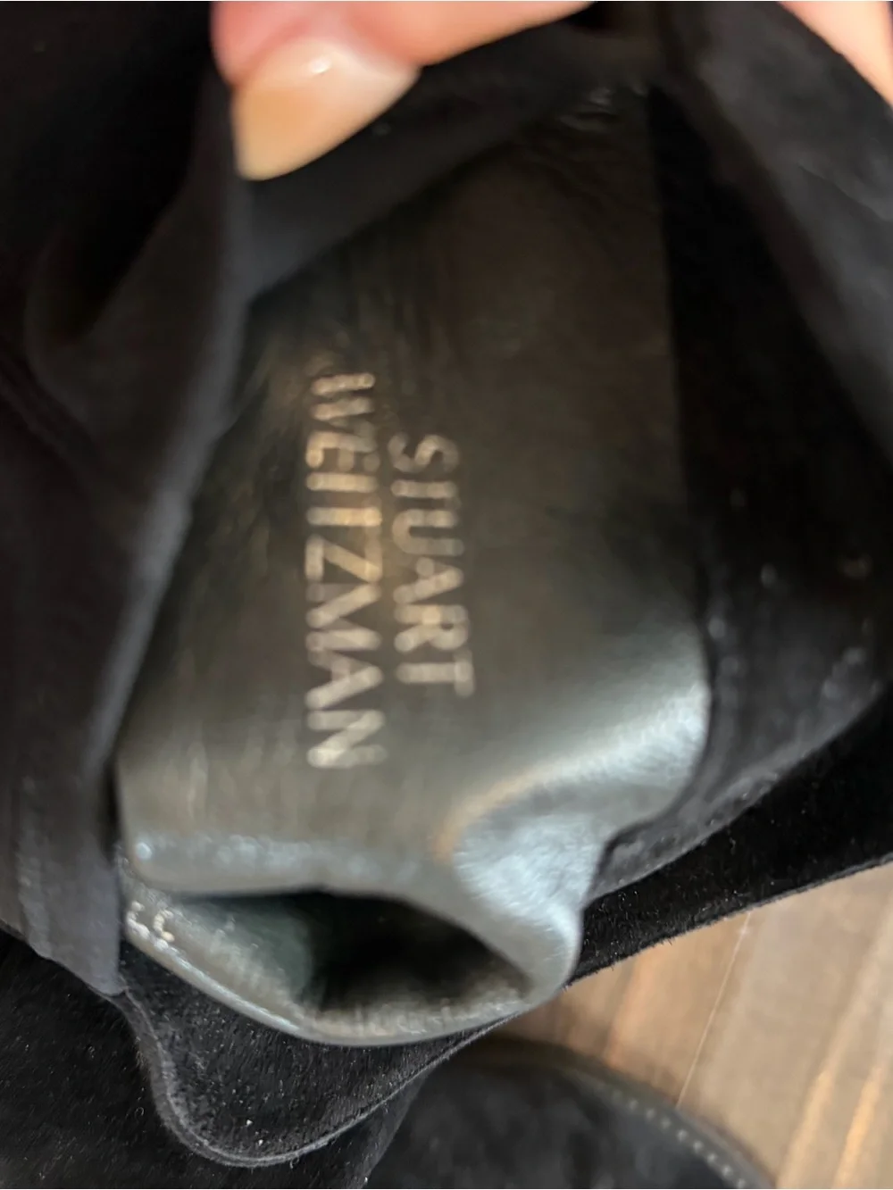 Stuart Weitzman Black Over-The-Knee Stretch Suede Boots